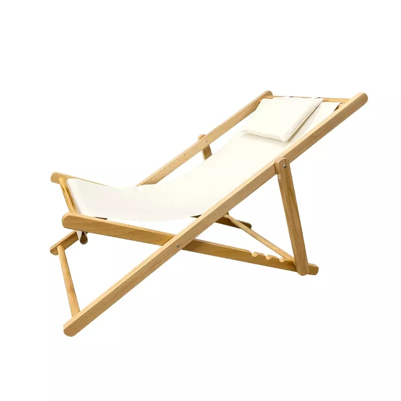 Balkon Klapp Liegestuhl Garten Relax Liege Strandstuhl (Outdoor/Indoor) - Beige