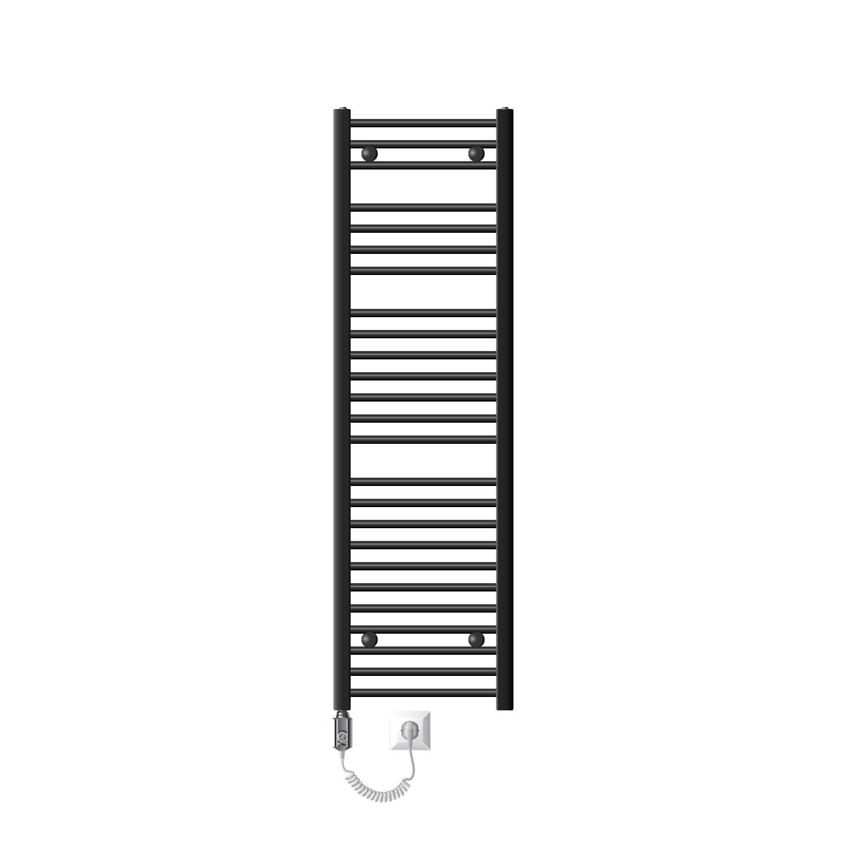 ECD Germany Sahara Elektrische Badkamerradiator met 900W Verwarmingselement - Hoog Vermogen - 400 x 1500 mm - Antraciet Recht - Radiator Handdoekverwarmer Handdoekdroger