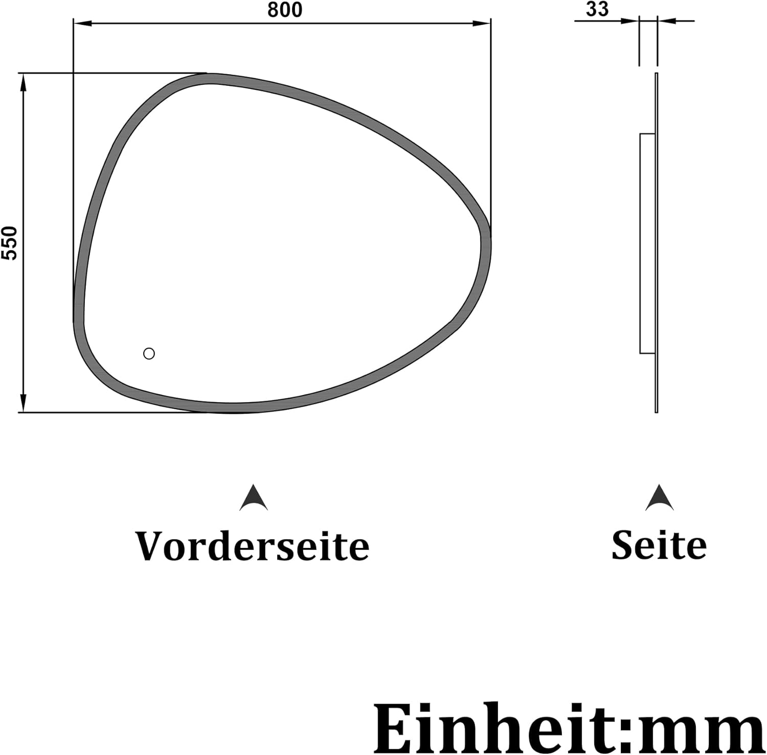 Badspiegel 80×55cm Spezial Rund 3 Lichfarbe dimmbar Memory Wand/Touchschalter Anti-Beschlag Badezimmerspiegel mit LED Beleuchtung Spiegel Warm/Neutral/Kaltweiß Energiesparend Lichtspiegel IP44
