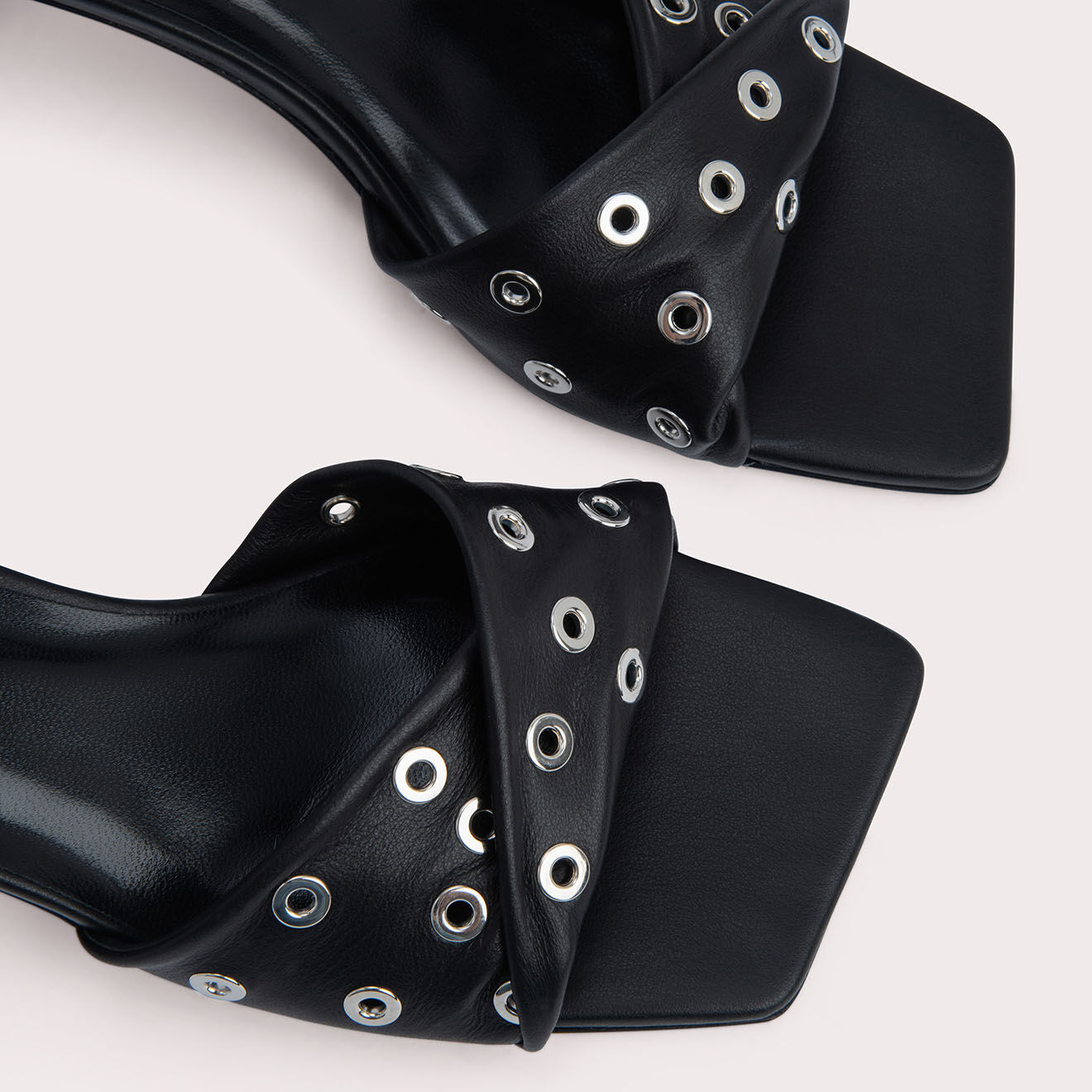 By Far Mules en Cuir Rocco noires - Talon 5 cm