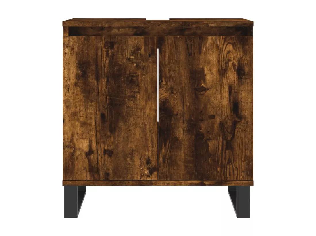 Armoire de bain chêne fumé 58x33x60 cm bois d'ingénierie