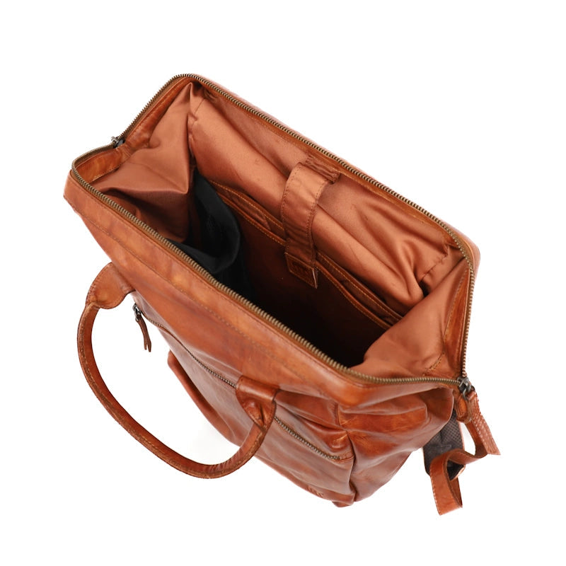 Bear Design Rugtas met Beugelsluiting Jurian Cognac