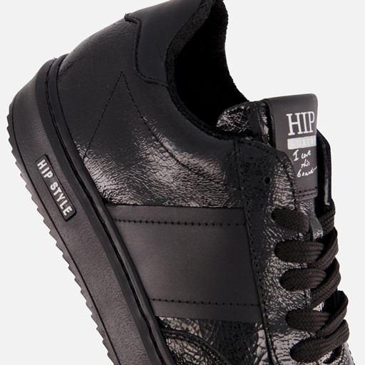 HIP Metallic Sneakers zwart Lakleer