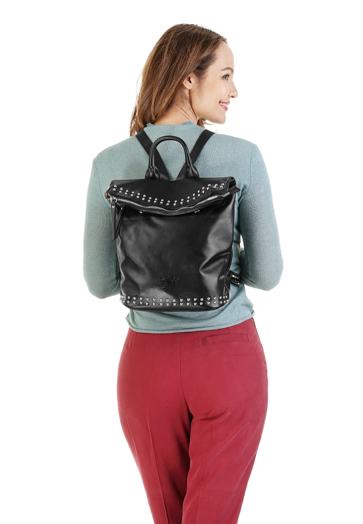 Samantha Look Cityrucksack echt Leder, Made in Italy