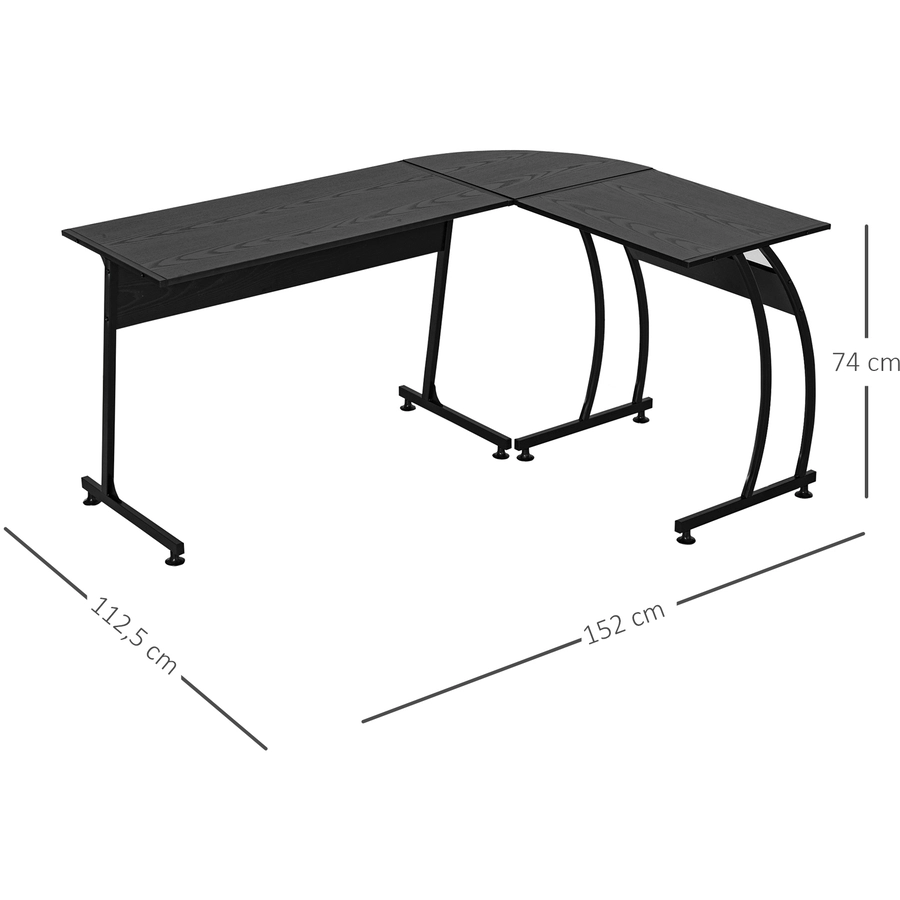 HOMCOM Schreibtisch Ideal für kleine Räume, modernes Design Schwarz