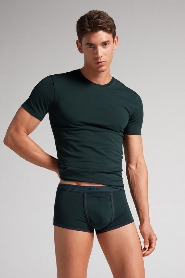 Cuecas boxer em algodão elástico Supima® com logotipo.
