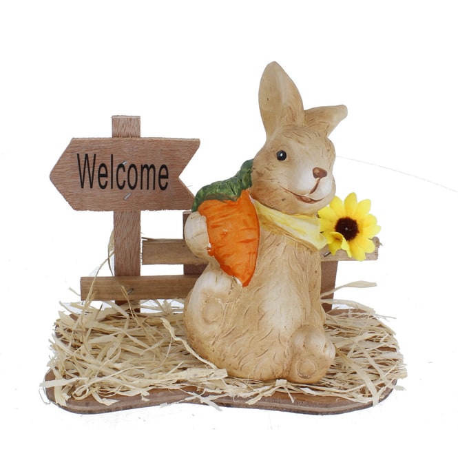Oster-Standdeko - Welcome - ca. 17 x 8,5 x 14 cm - 1 Stück