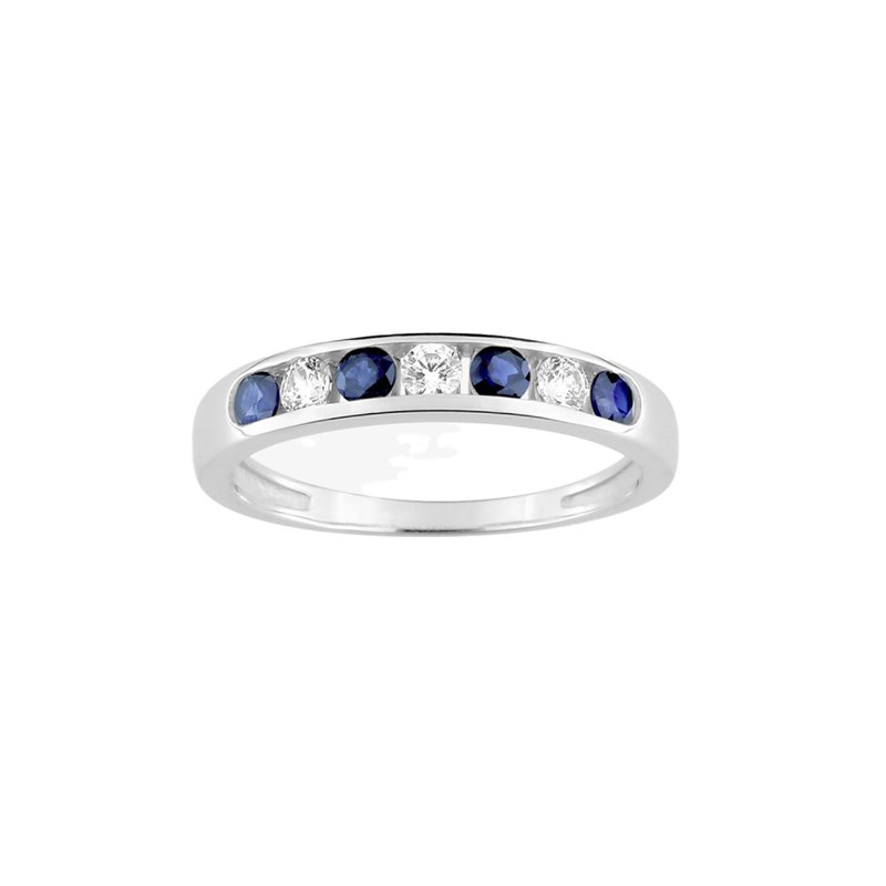Bague Femme - Saphir - Oxyde de zirconium - Or 18 Carats