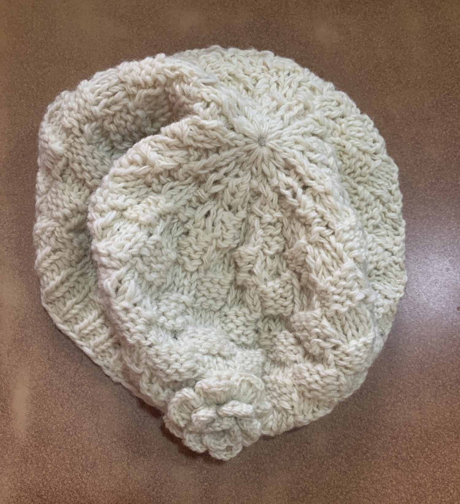 Strickbarett 'Blume', weiß günstig bestellen