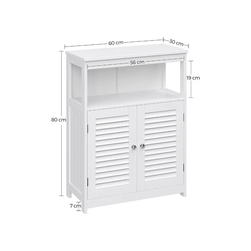 Parya Home - Badkamerkast - Vrijstaande Kast - 2 Deuren - Hout - Wit