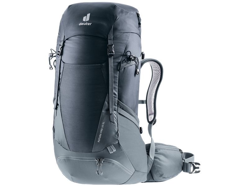 deuter Wanderrucksack Futura Pro 38 SL, Black/Graphite Rucksack für Mehrtagestouren