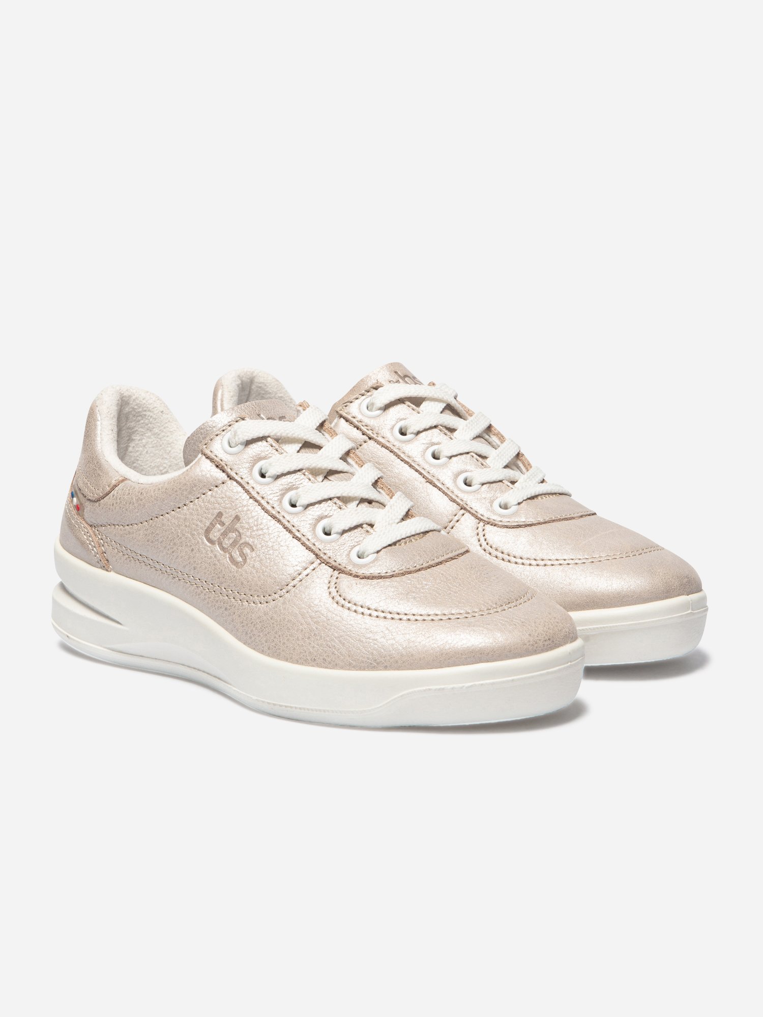 Baskets Femme Confort Dessus Cuir Champagne