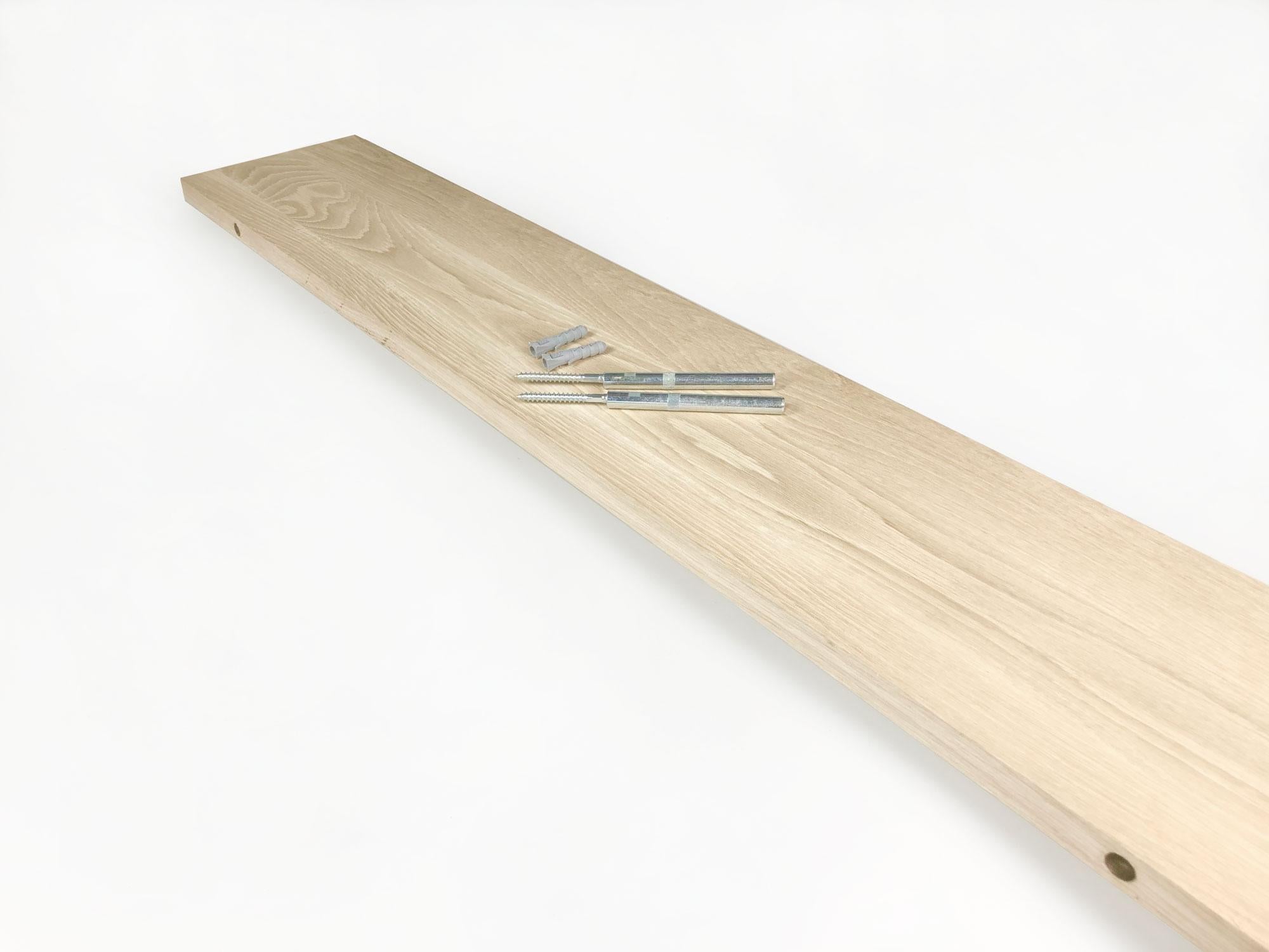 WoodBrothers Eikenhouten zwevende wandplank recht 170x30x2,5cm