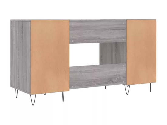 Bureau sonoma gris 140x50x75 cm bois d'ingénierie