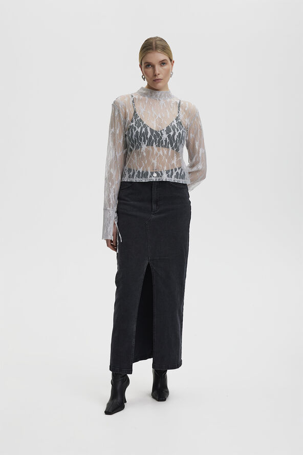 Gestuz SiwGZ HW long skirt Washed black