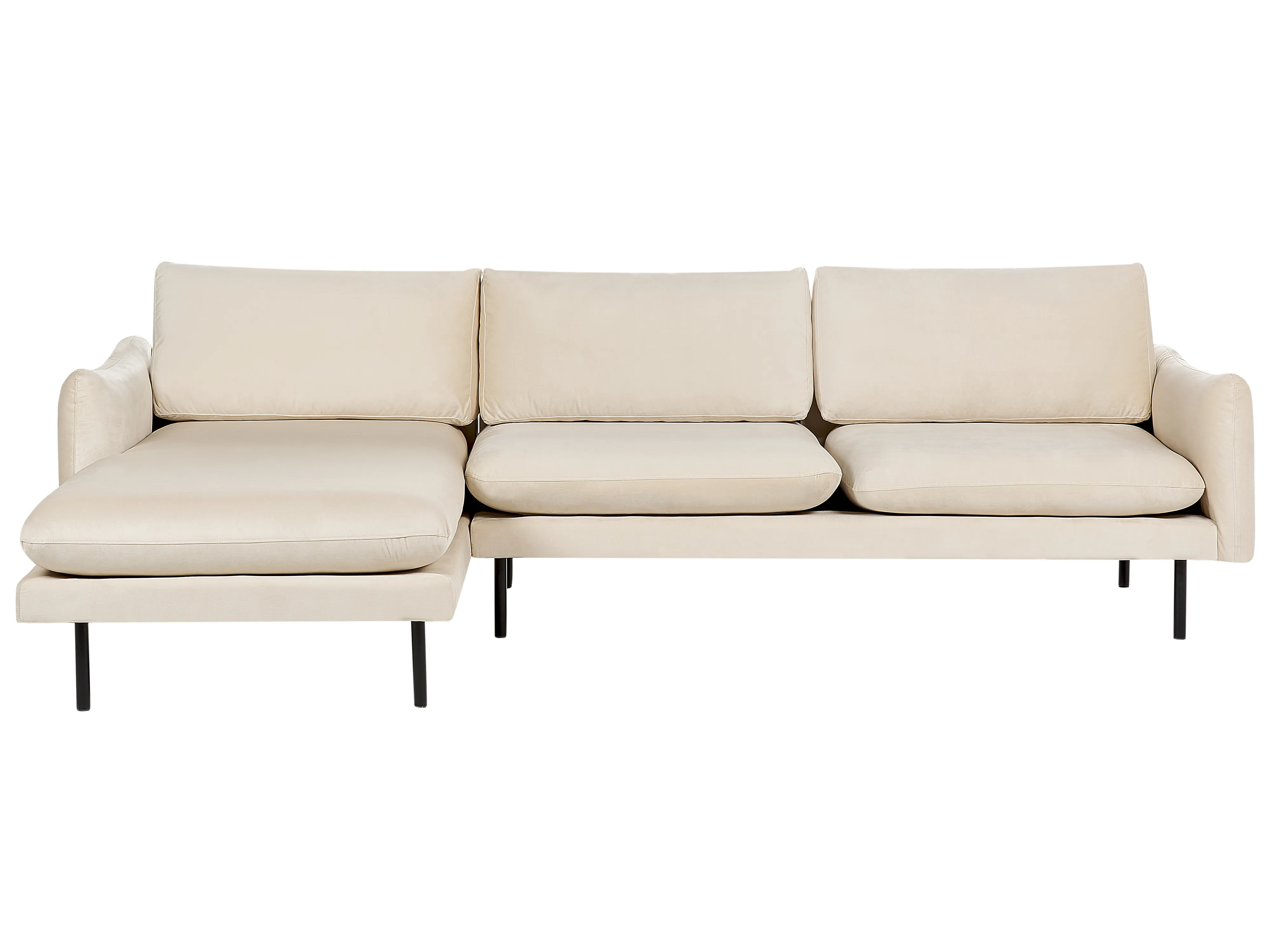 Hoekbank 4-zits VINTERBRO Fluweel Lichtbeige rechtszijdig