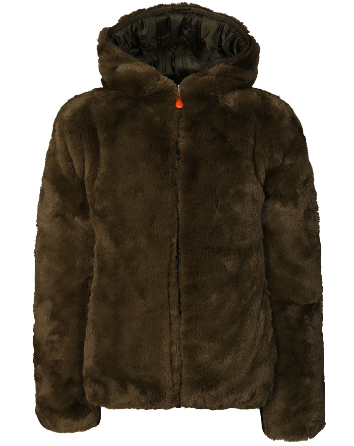 Plüsch-Steppjacke FURY Y zum Wenden in bark green