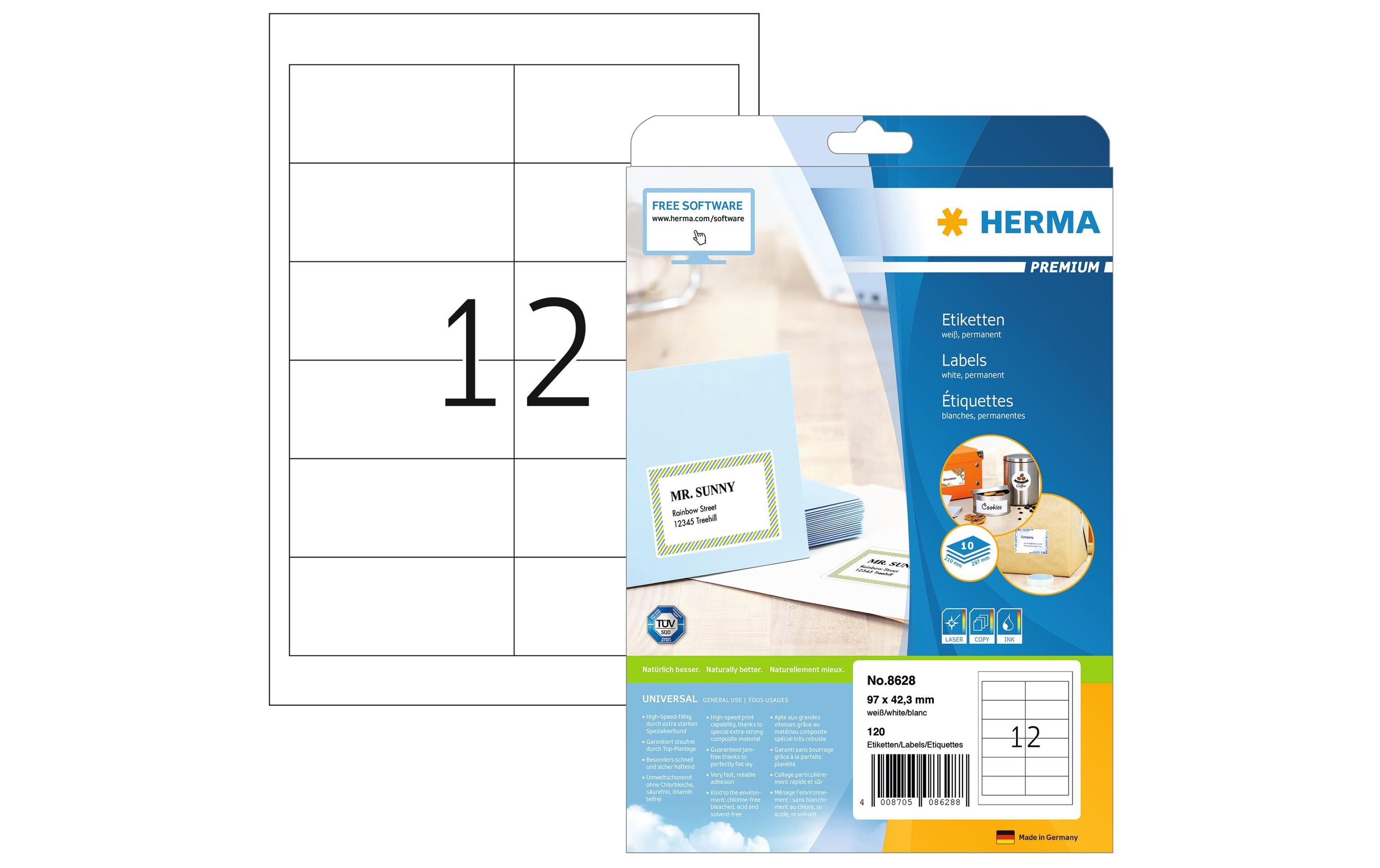 Universal-Etiketten Premium 97 x 42.3 mm, 120 EtikettenUniversal-Etiketten