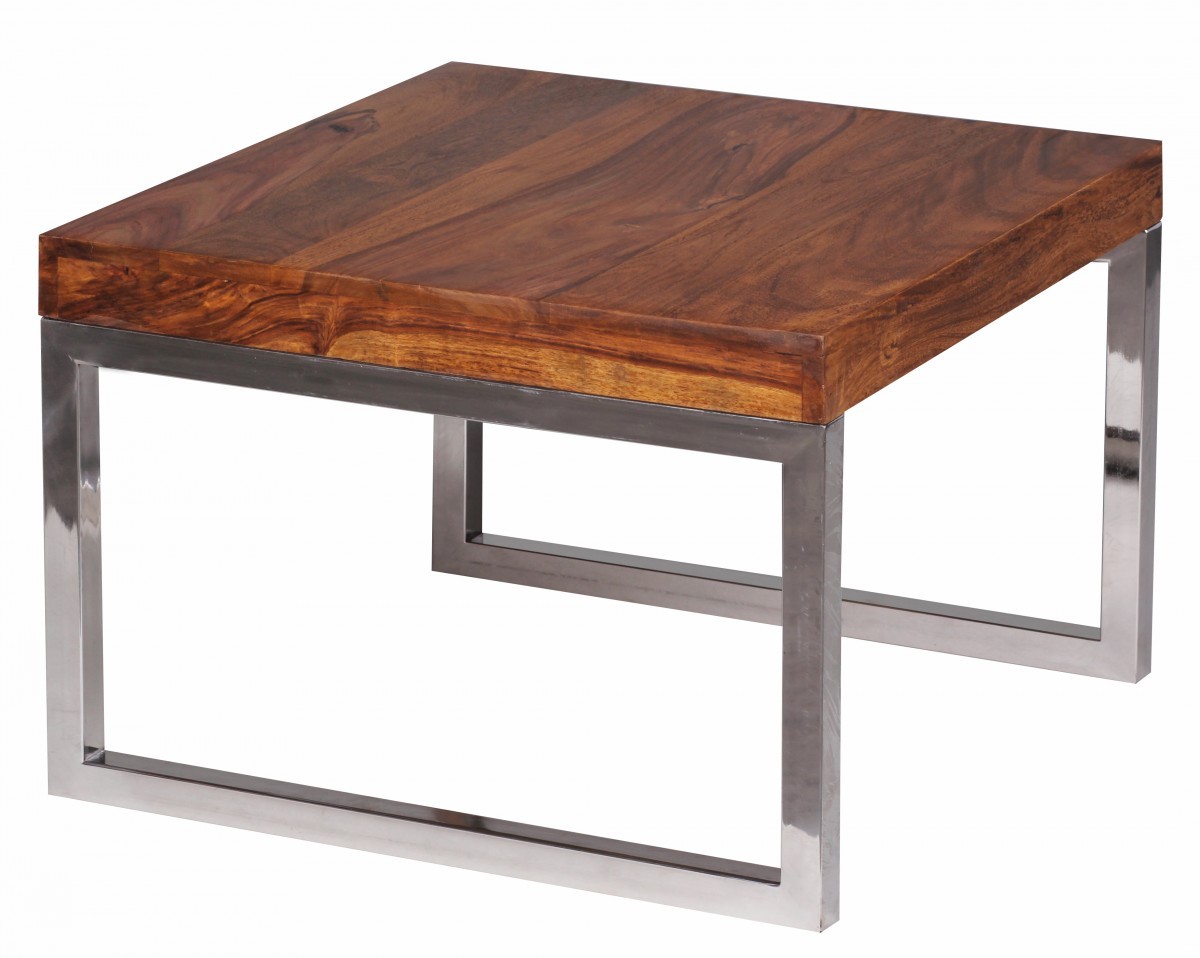 Couchtisch - Sheesham massiv braun gebeizt - 60x60 cm