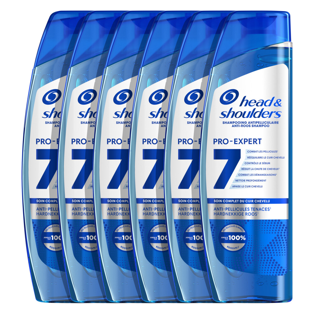 6x Head & Shoulders Shampoo Pro-Expert 7 Hardnekkige Roos250 ml