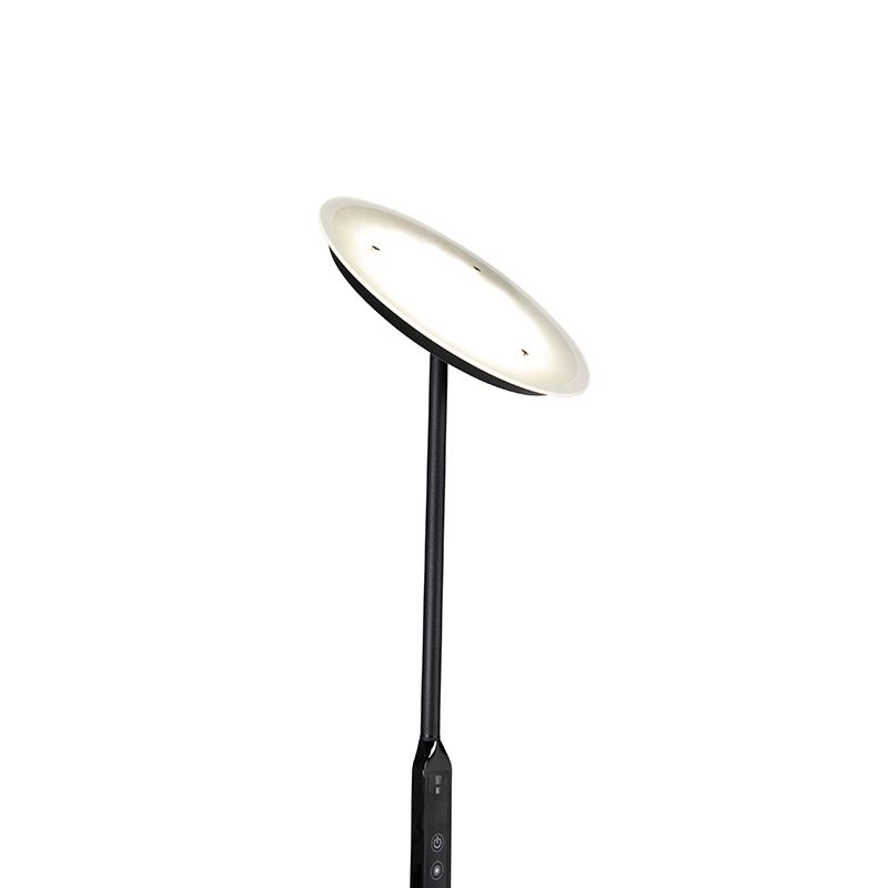 Vloerlamp zwart incl. LED met afstandsbediening - Bumu