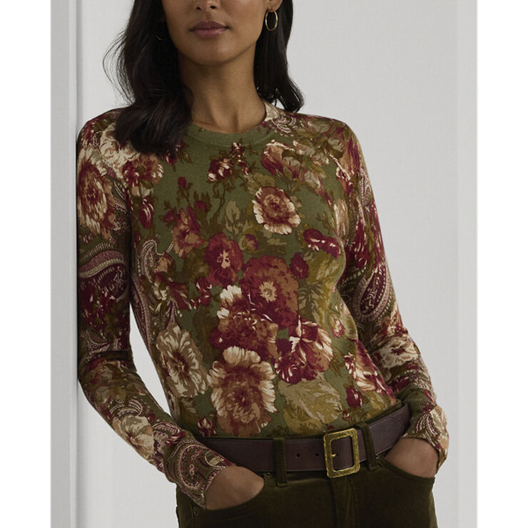 Lauren Ralph Lauren COTTON MODAL-LS SWEATER Olive multi