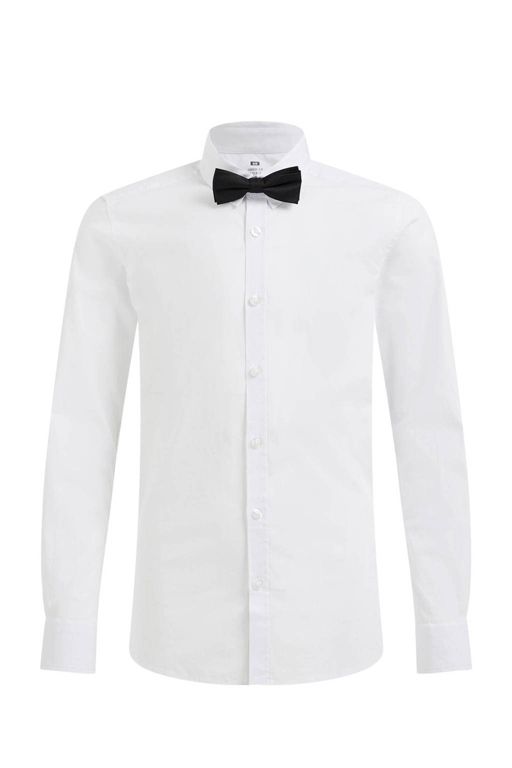 WE Fashion overhemd + vlinderstrikje wit