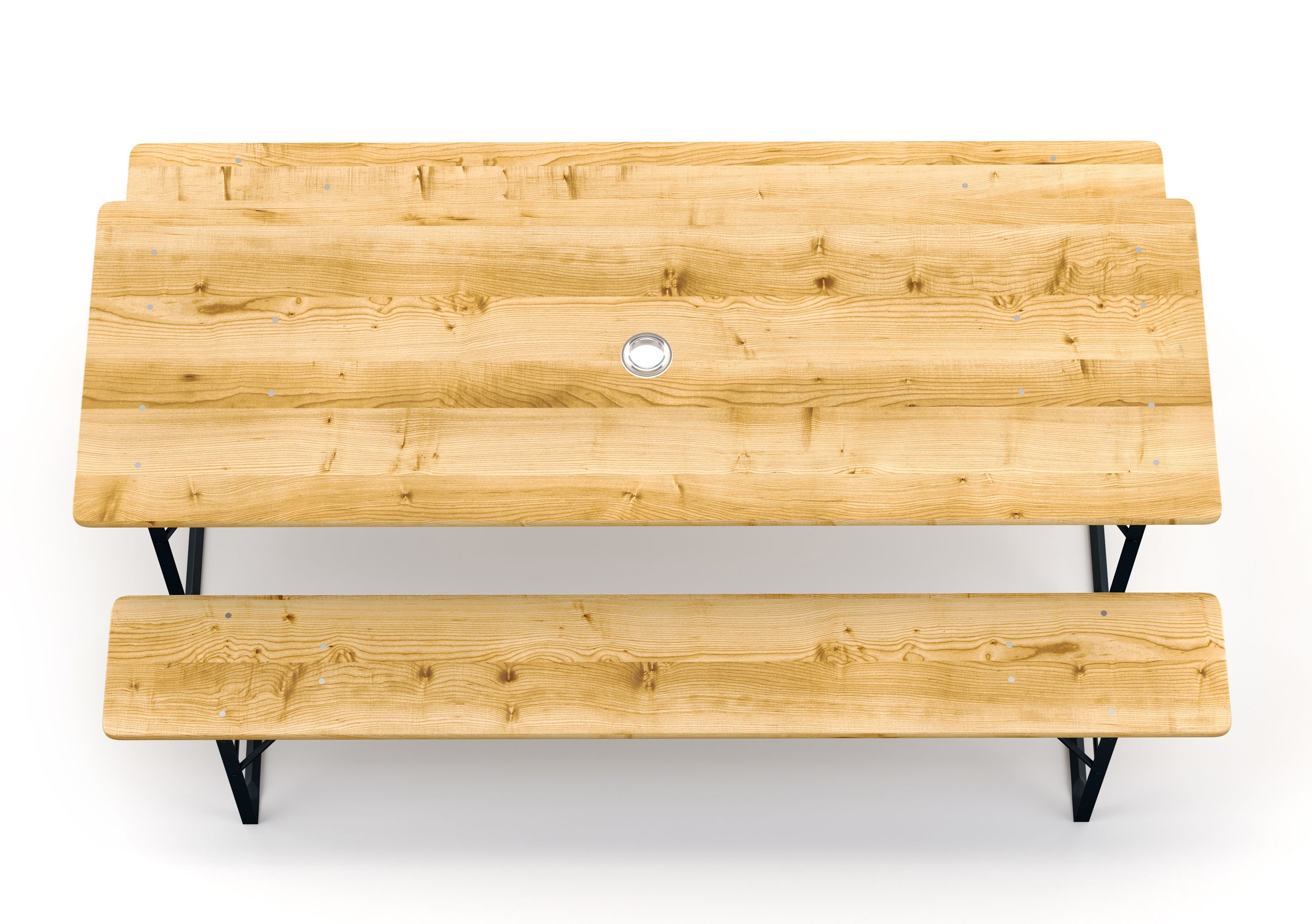 Festbank Bierzeltgarnitur mit Schirmloch 177 x 46/23 cm