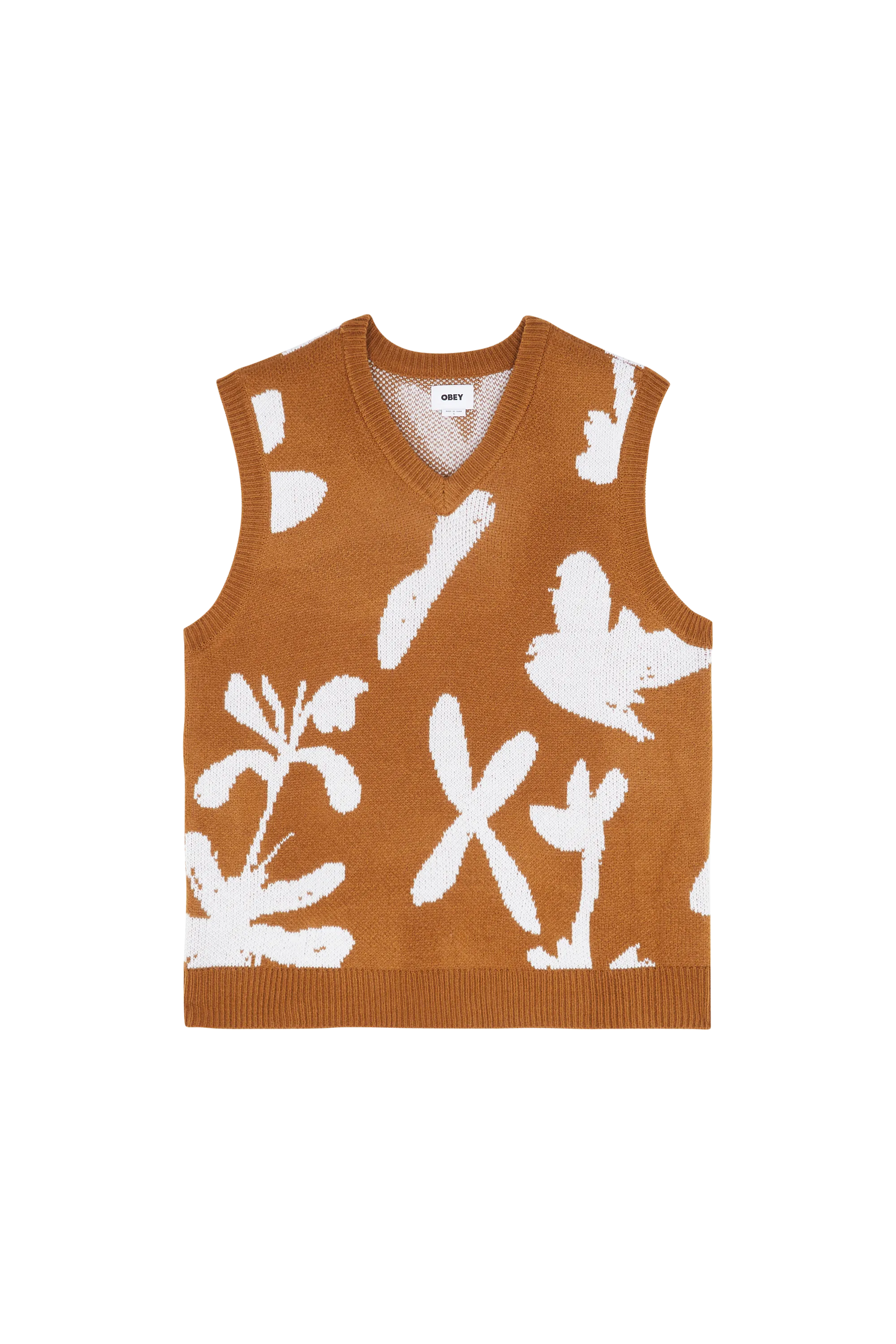 OBEY Pull AMIR SWEATER VEST Marron