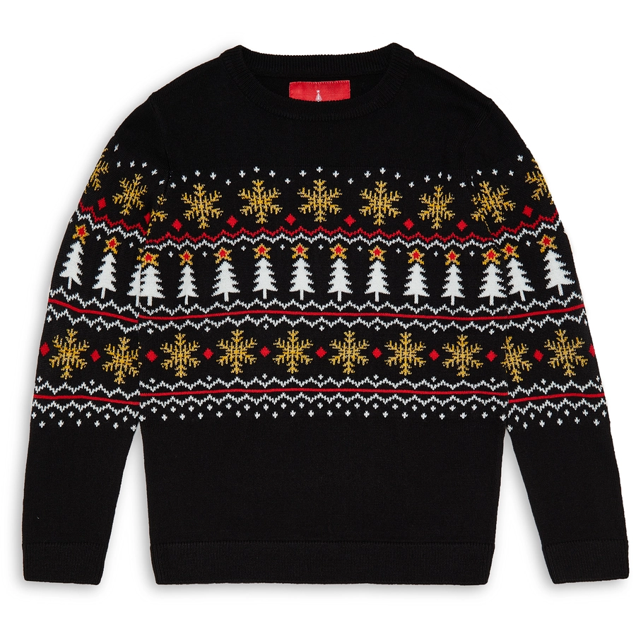 Threadboys Weihnachtspullover THB Boys Christmas Jumper Knitwear ELP Black