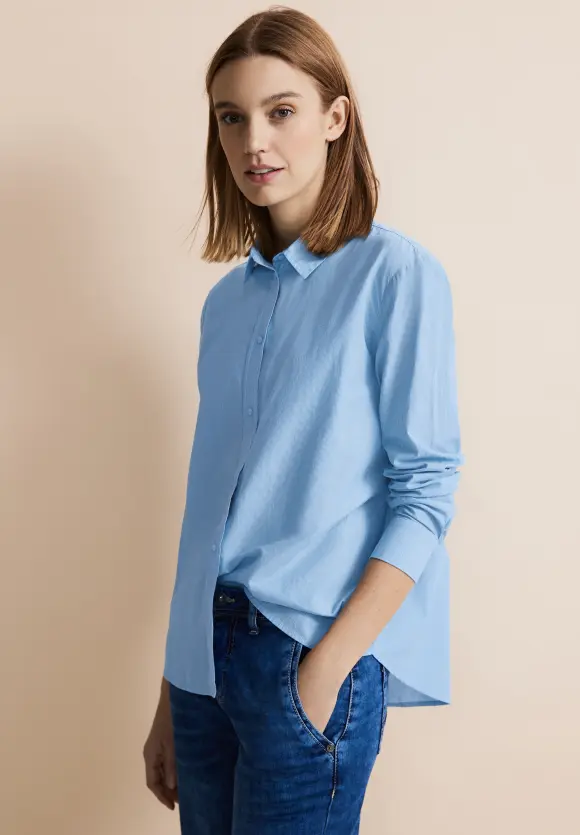 Streifen Hemdbluse - frozen sea blue