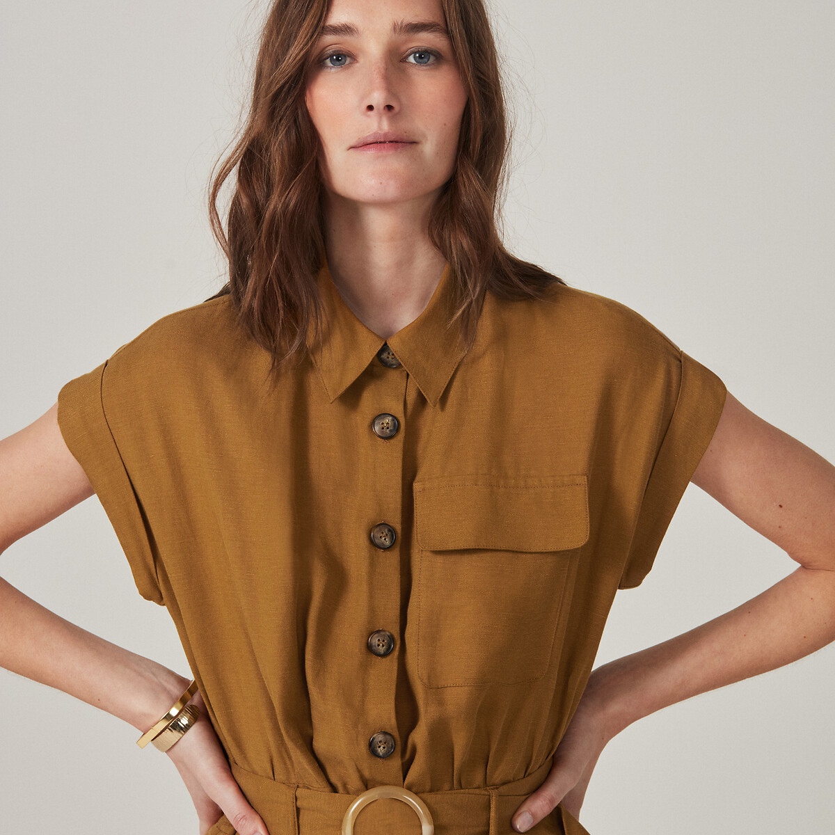 LA REDOUTE COLLECTIONS<br>Macacão em liocel/linho, assinatura ENEA