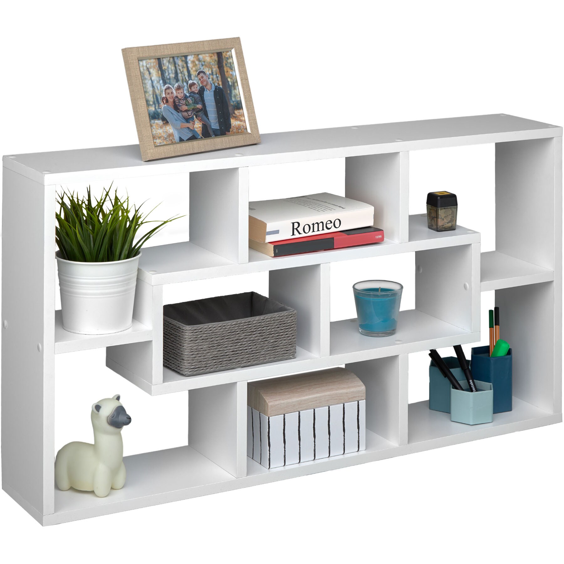 tectake® Wandregal, Retro-Stil, unsichtbare Aufhängung, 85 x 48 x 16 cm