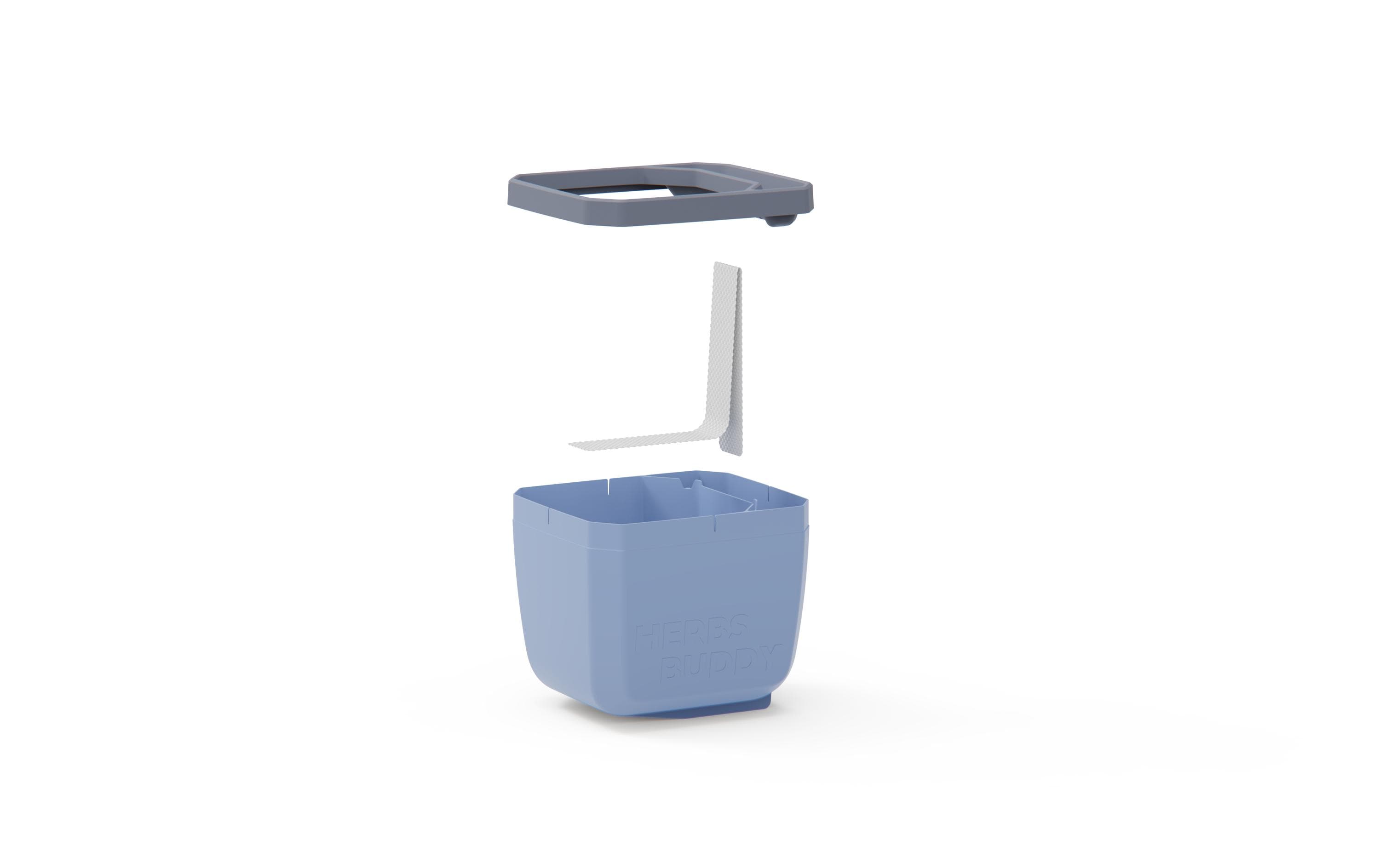 HERBS BUDDY Kräutertopf 3er Set BlauKräutertopf mit Wasserreservoir und Kippfunktion