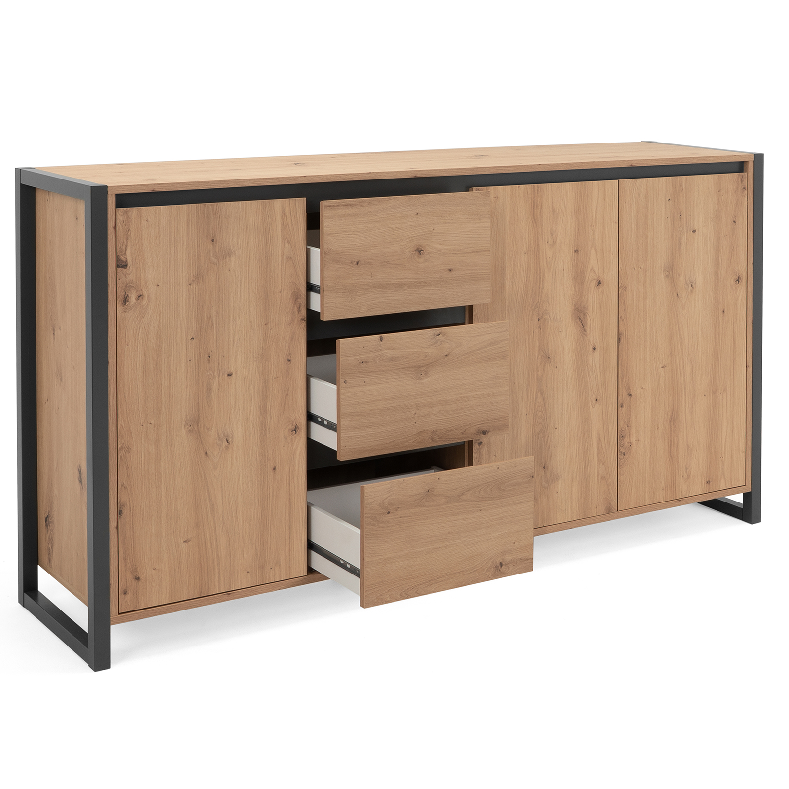 Kommode DENVER - Artisan Eiche-anthrazit - 160 cm