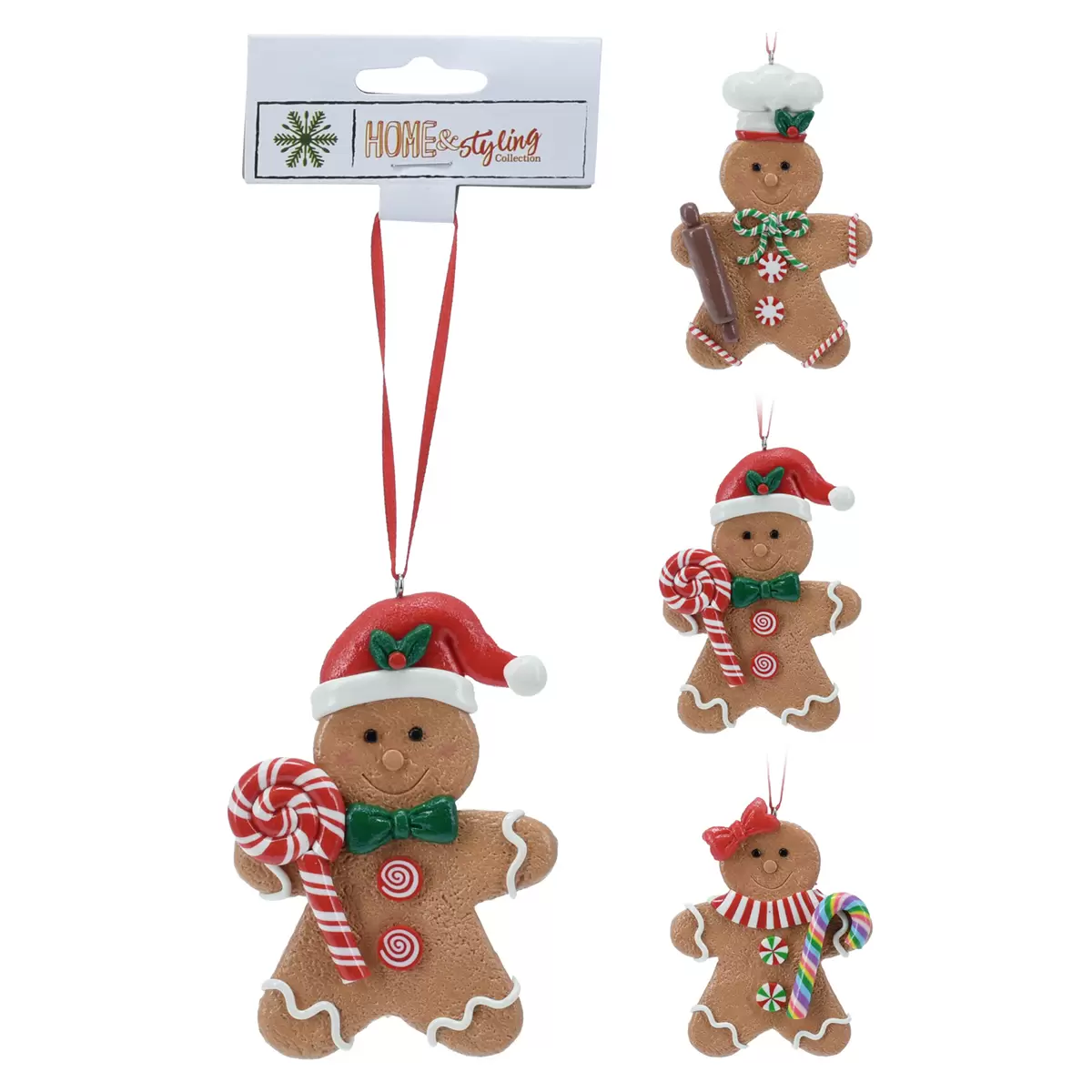 Hängedeko Lebkuchenmann XMAS braun,grün,rot,weiss