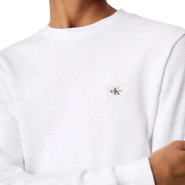 Calvin Klein Woven Label Waffle Longsleeve Shirt Heren