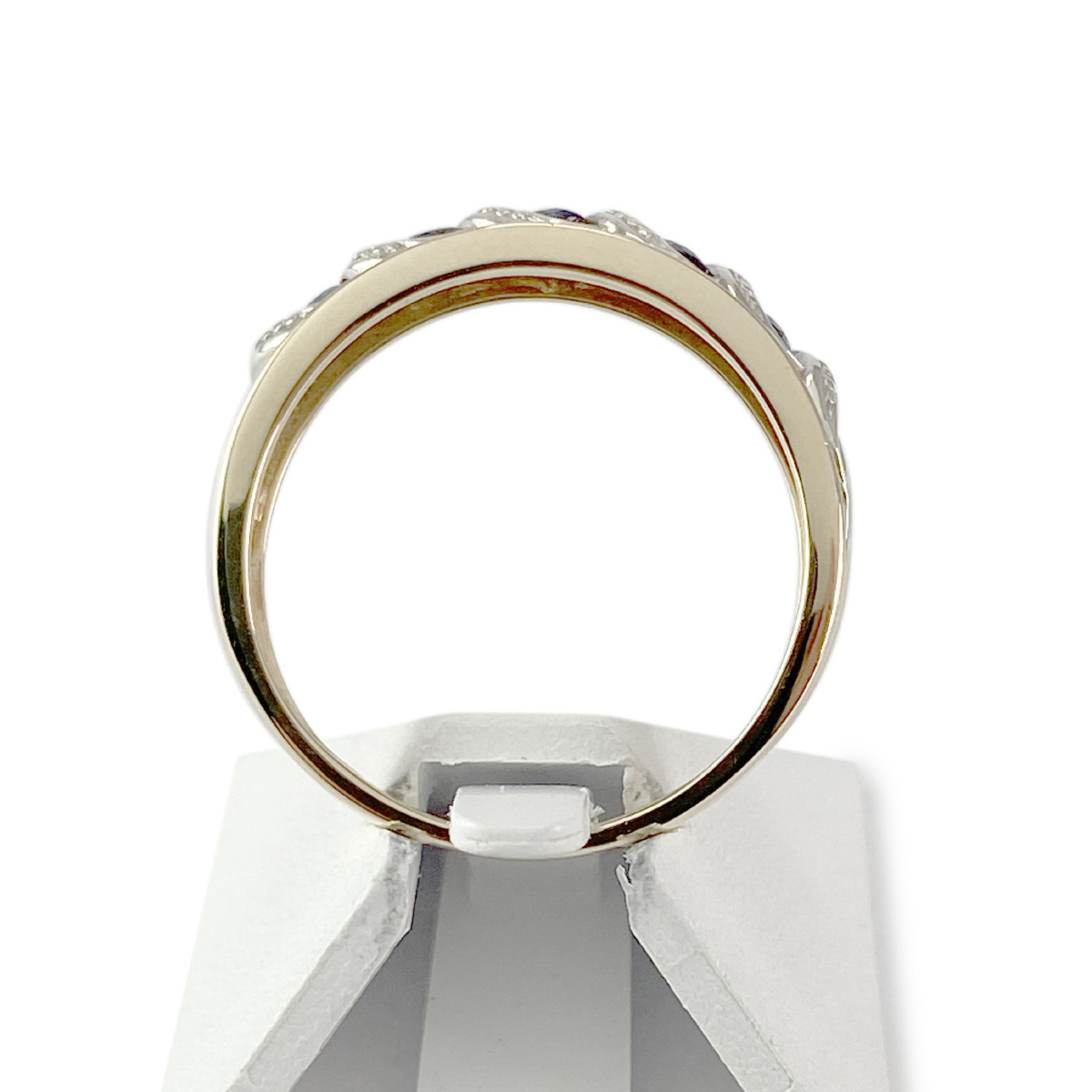 Bague d'occasion 2 ors 375 diamants saphirs