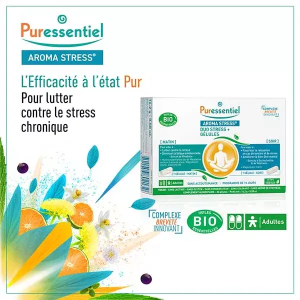 Puressentiel Aroma Stress Duo Stress+ 30 cápsulas