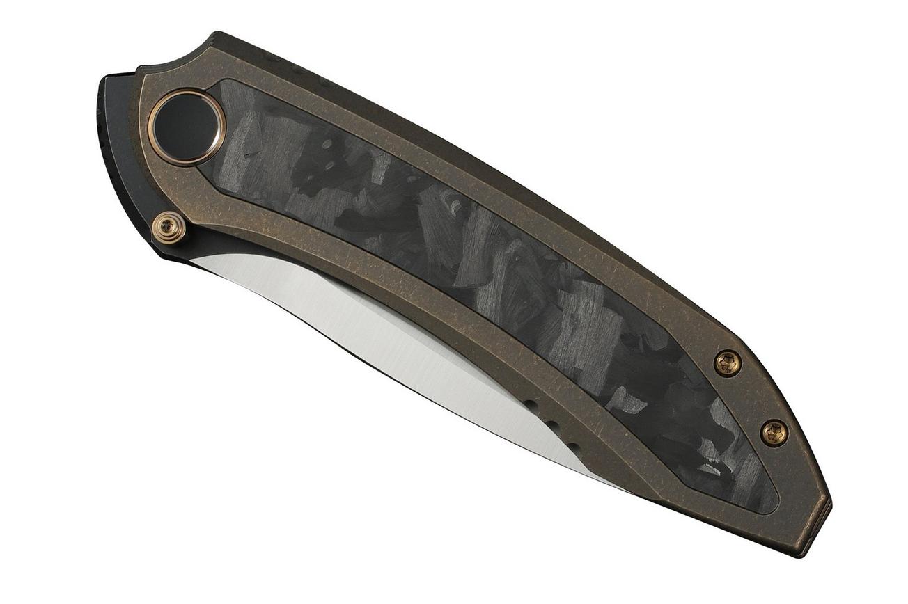WE Knife Winsome WE23092-3 Satin, Bronze Titanium Marble Carbon Inlay, zakmes