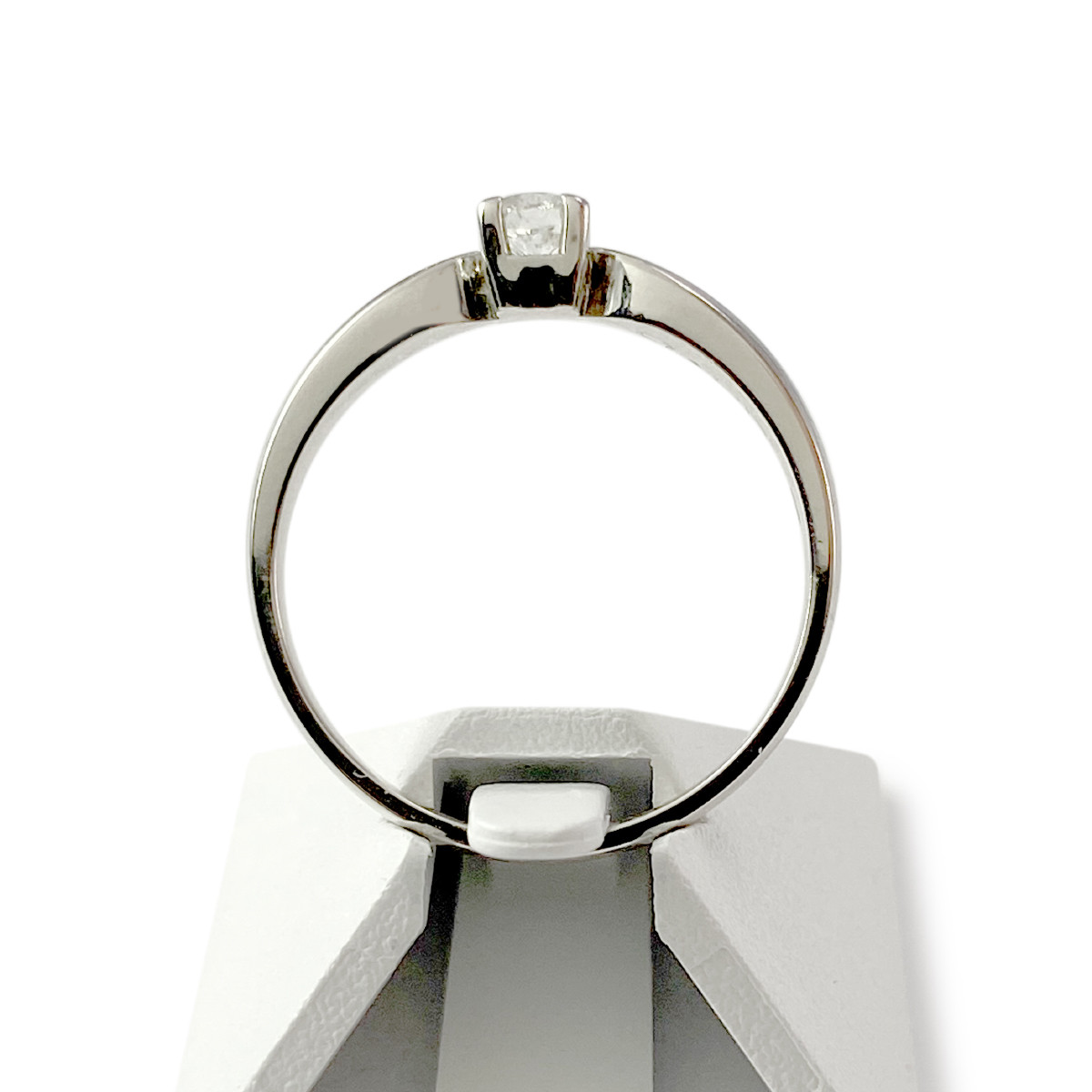 Bague solitaire d'occasion or 750 blanc diamant 0.20 carat