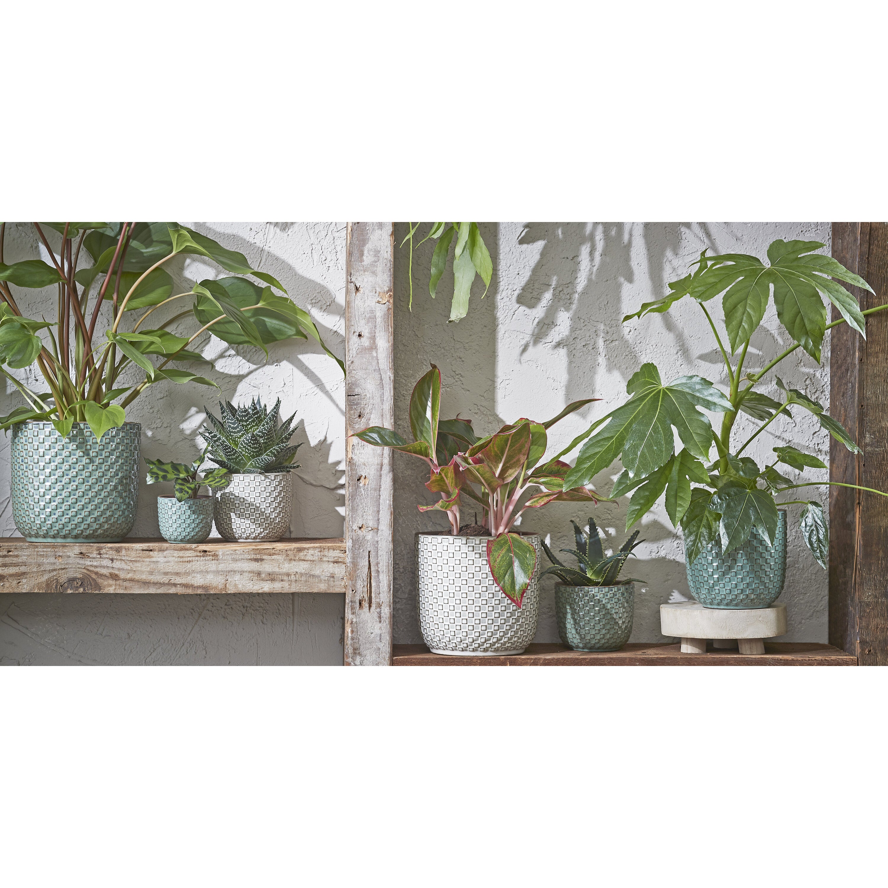 Mica Decorations Daan pot rond groen - h17,5xd19cm