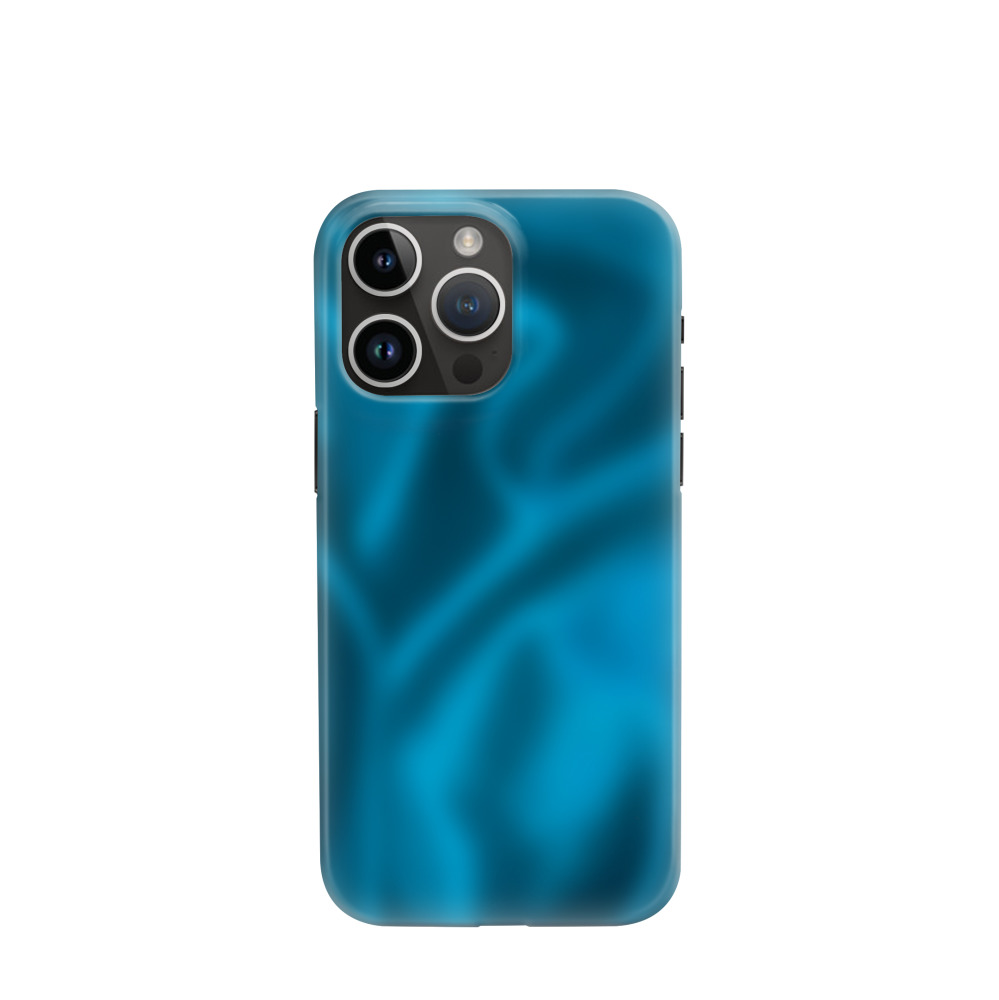 iPhone 14 Pro Max Hybrid (Kunststoff / Gummi) Hülle Seidenglanz 2 - Blau