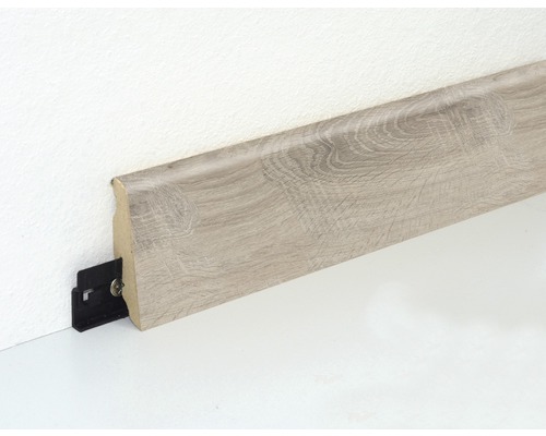 Eikenhouten plint met foliecoating FOEI34E FU60L 19 x 58 x 2400 mm