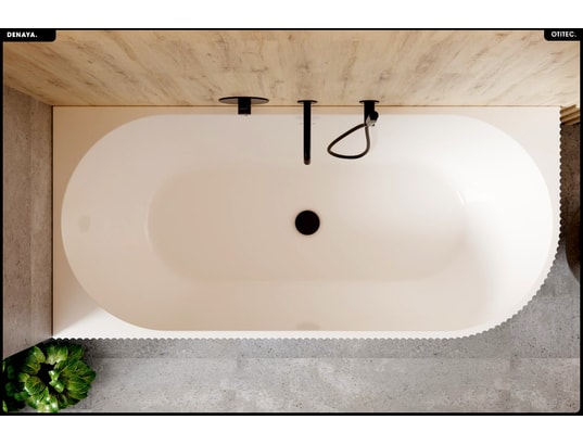 OTITEC - Baignoire asymétrique - 170 x 78 cm - gauche - avec siphon c...