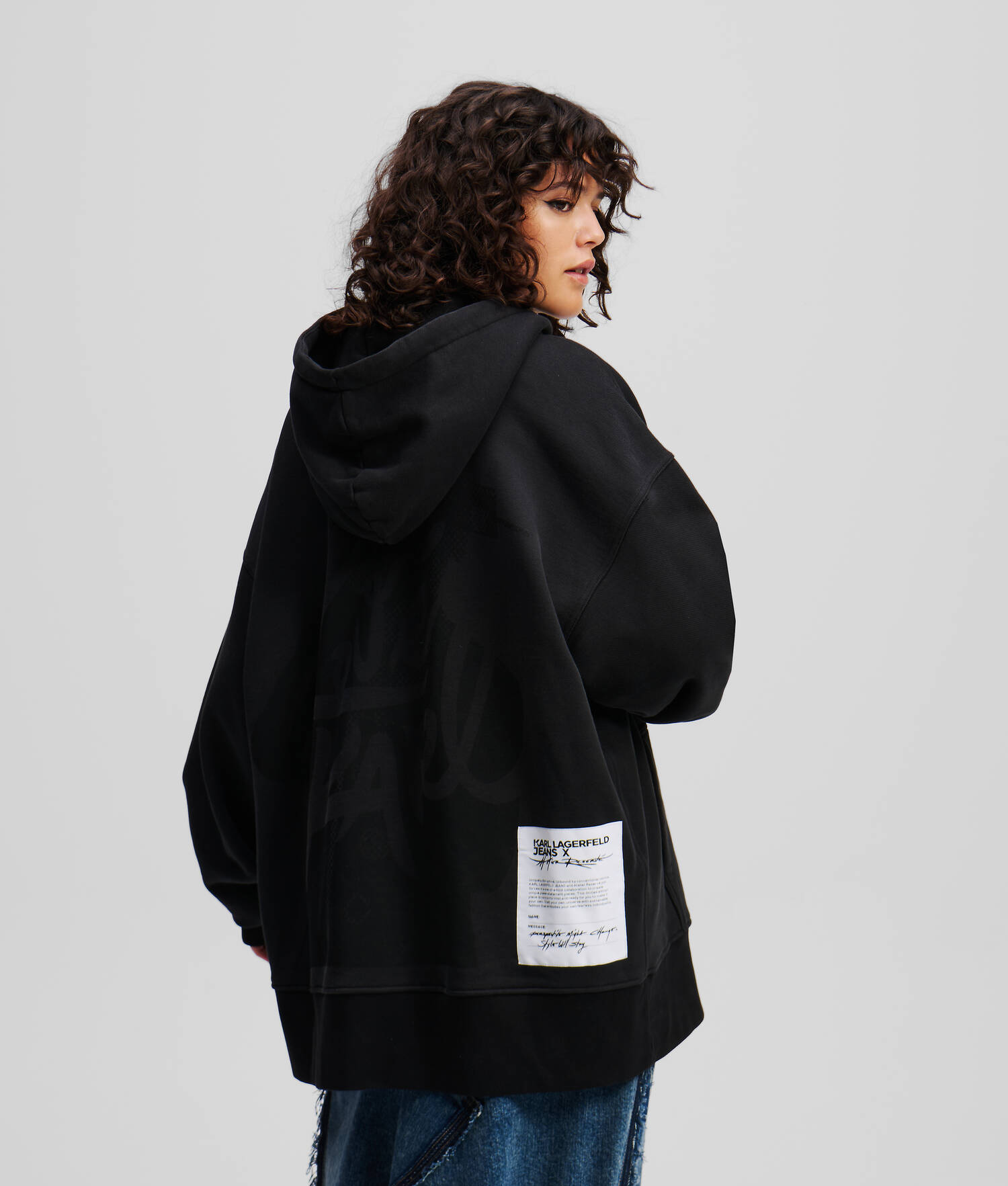 SWEAT À CAPUCHE KLJ X ATELIER RESERVÉ - Noir lavé