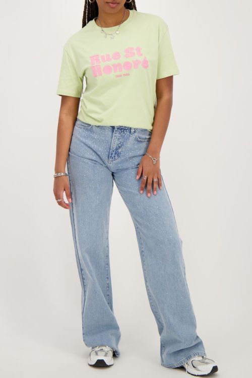 Lichtgroen T-shirt ''Rue st. honoré''