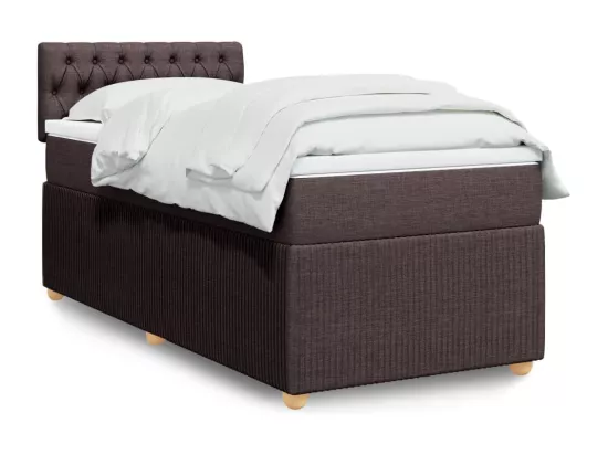 Sommier à lattes de lit avec matelas Marron foncé 90x190 cm