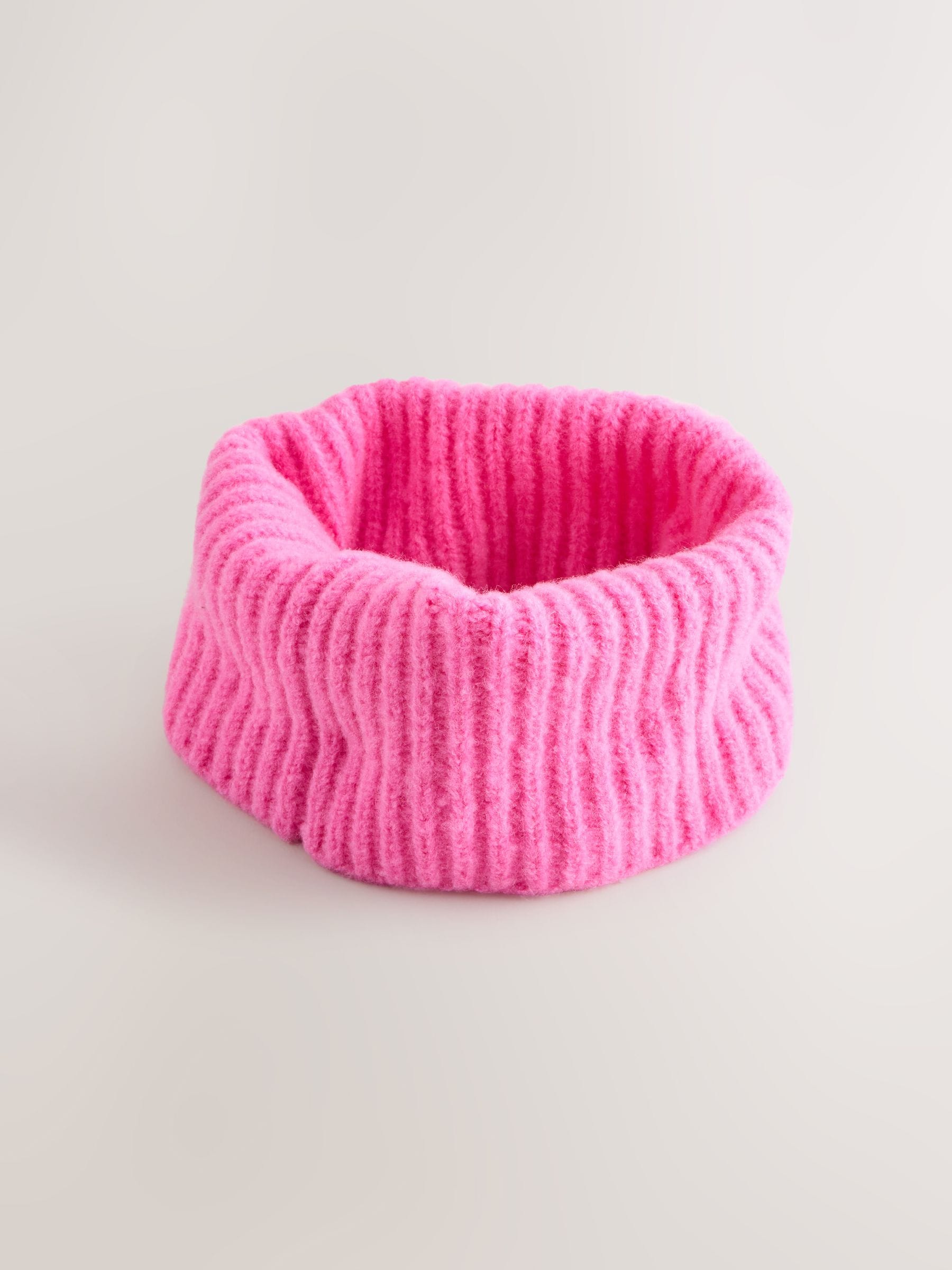 Roze bloemetjes - Chunky ribgebreide colsjaal (1-16jr)