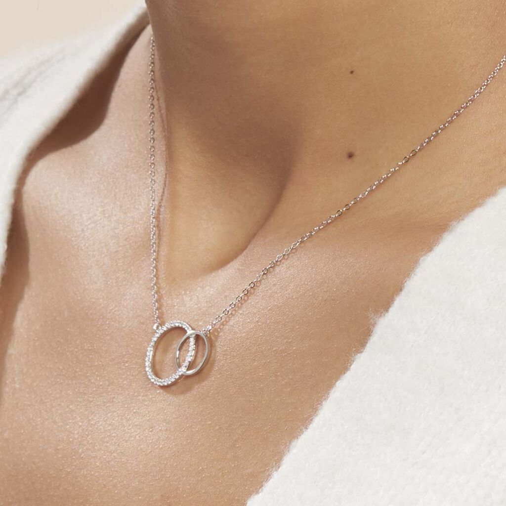 Collier Yalaz Argent Blanc Oxyde De Zirconium